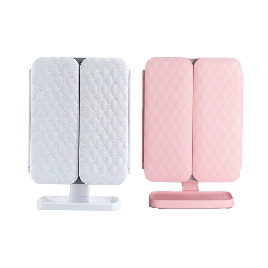 Espelho Camarim LED Dobrável 3x com Base – Make & Skincare Glow