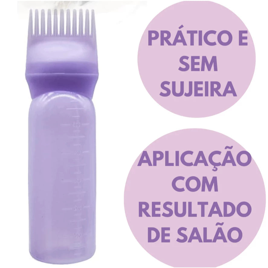 Frasco Aplicador de Tintura e Óleo Capilar com Pente - Cores Sortidas | 1 un