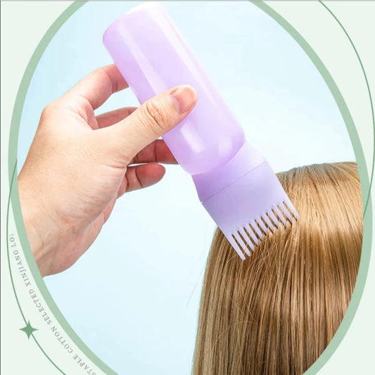 Frasco Aplicador de Tintura e Óleo Capilar com Pente - Cores Sortidas | 1 un