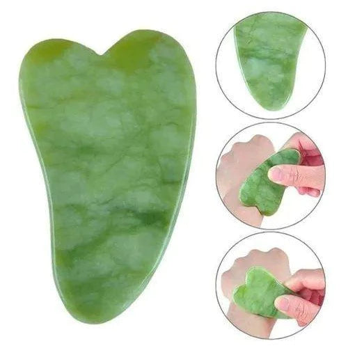 Massageador Facial Roller Pedra Gua Sha Jade Anti Rugas