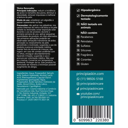 Tônico Principia 7% Ácido Lático + 1% Ácido Salicílico | 120ml