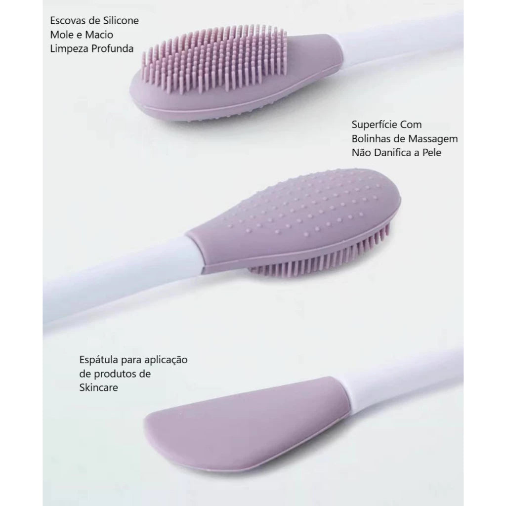 Kit Pincel de Silicone para Máscara Facial e Esfoliação