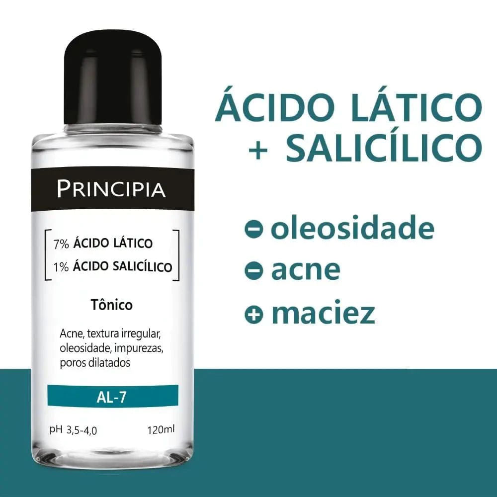 Tônico Principia 7% Ácido Lático + 1% Ácido Salicílico | 120ml