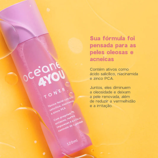 Tônico Facial Océane 4 You Toner com Ácido Salicílico | 120ml