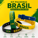 Kit Pulseiras Brasil Copa do Mundo Unissex Ajustável