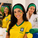 Faixa de Cabelo Brasil Copa 2026 Beleza e Torcida Xica Glow