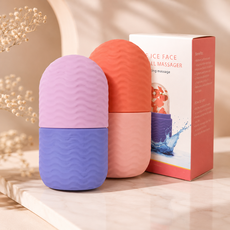 Rolo Facial de Gelo Ice Roller para Rosto e Pescoço