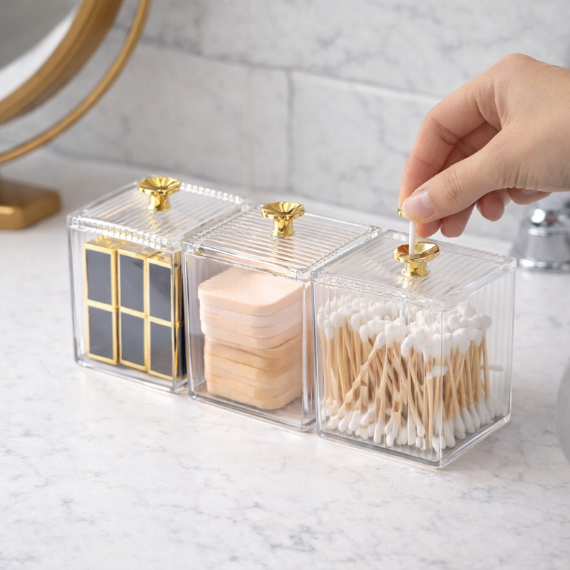 Kit Organizador Multiuso – Skincare, Maquiagem e Acessórios | 3 Peças