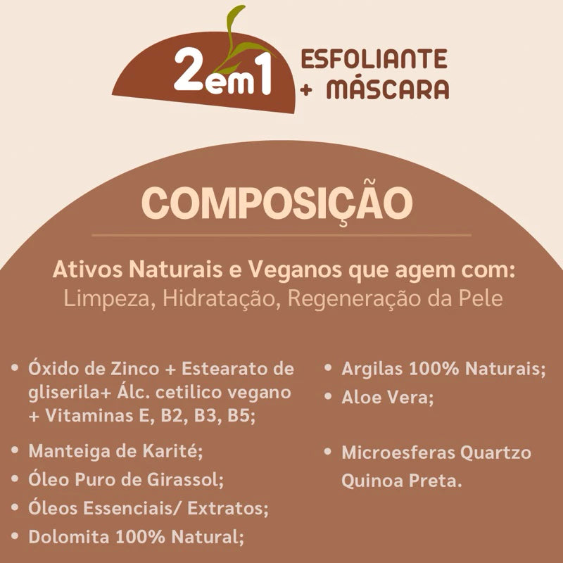 Esfoliante Corporal Clareador e Hidratante com Argila Vegano | 150g