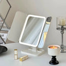 Espelho Camarim LED Dobrável 3x com Base – Make & Skincare Glow