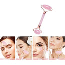 Massageador Facial Roller Pedra Gua Sha Jade Anti Rugas Rosa