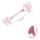 Massageador Facial Roller Pedra Gua Sha Jade Anti Rugas Rosa