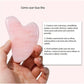Massageador Facial Roller Pedra Gua Sha Jade Anti Rugas Rosa