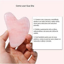 Massageador Facial Roller Pedra Gua Sha Jade Anti Rugas Rosa