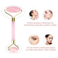 Massageador Facial Roller Pedra Gua Sha Jade Anti Rugas Rosa