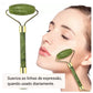 Massageador Facial Roller Pedra Gua Sha Jade Anti Rugas