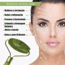 Massageador Facial Roller Pedra Gua Sha Jade Anti Rugas