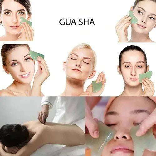 Massageador Facial Roller Pedra Gua Sha Jade Anti Rugas
