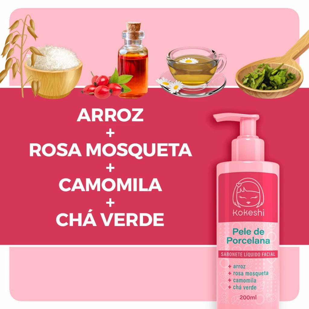 Sabonete Líquido Facial Pele de Porcelana Kokeshi | 200ml
