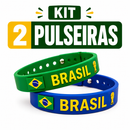 Kit Pulseiras Brasil Copa do Mundo Unissex Ajustável
