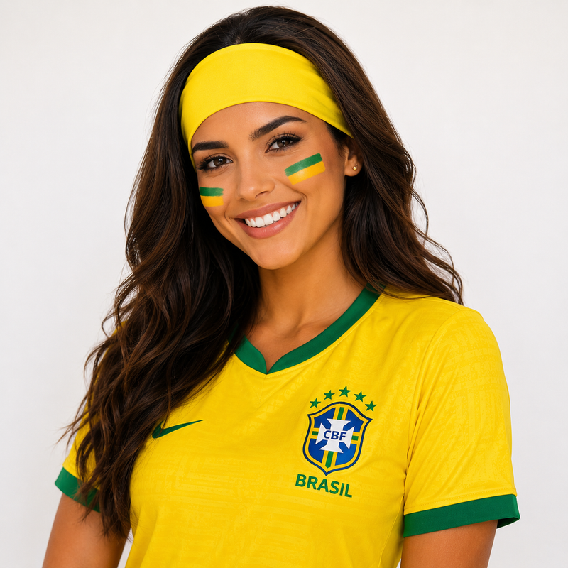 Faixa de Cabelo Brasil Copa 2026 Beleza e Torcida Xica Glow